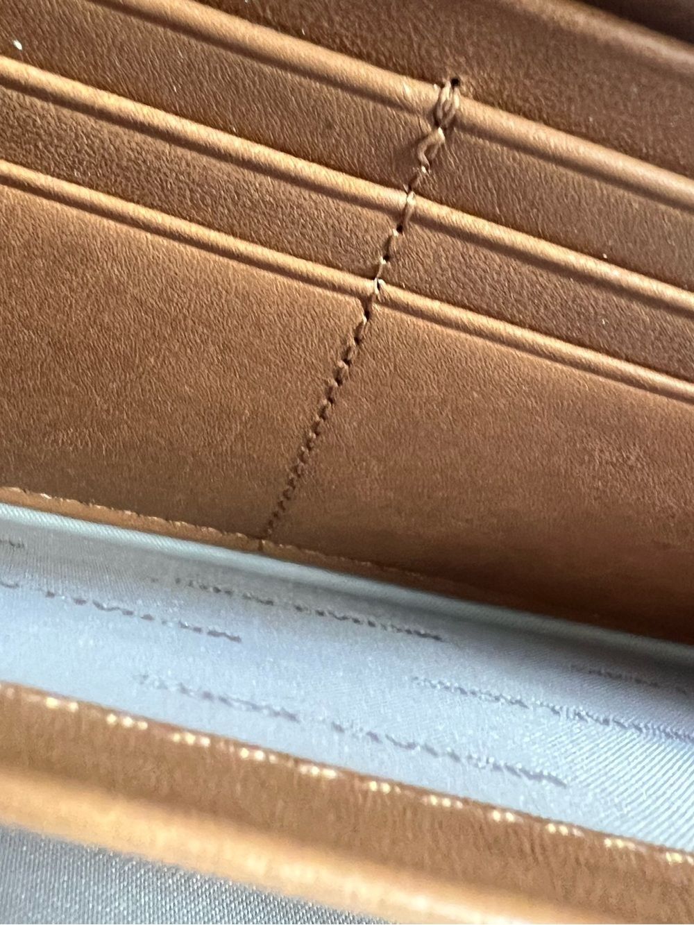 Michael Kors Mercer Signature Monogram Zip Around Continental Wallet Brown - Picture 11 of 15